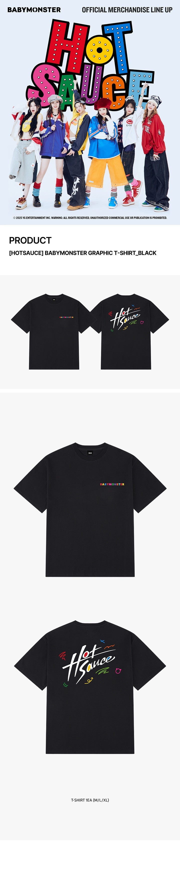 BABYMONSTER <HOT SAUCE> OFFICIAL MERCH (T-SHIRT)