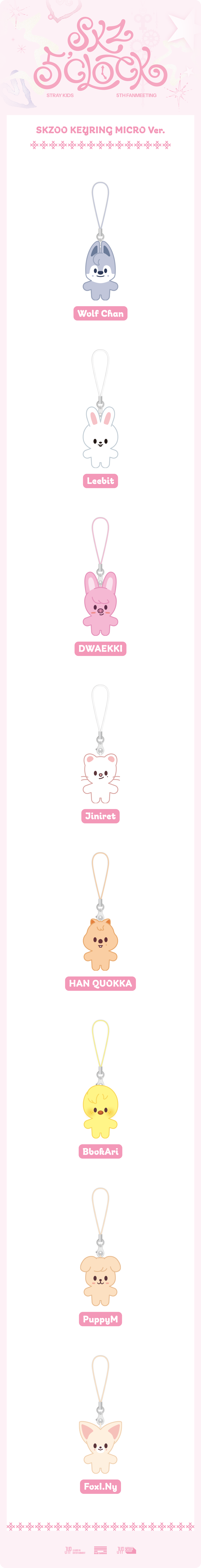 Stray Kids 5TH FANMEETING [SKZ 5'CLOCK] - SKZOO KEYRING MICRO Ver./PLUSH 10CM Ver./10CM PLUSH OUTFIT